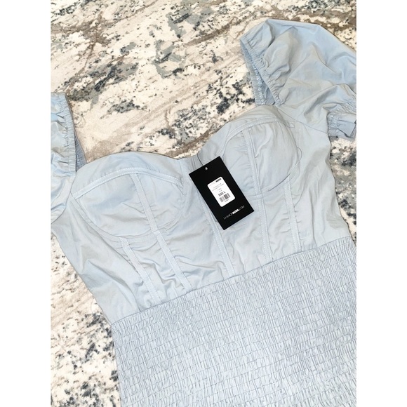 FashionNova blue smocked mini dress - Picture 3 of 7